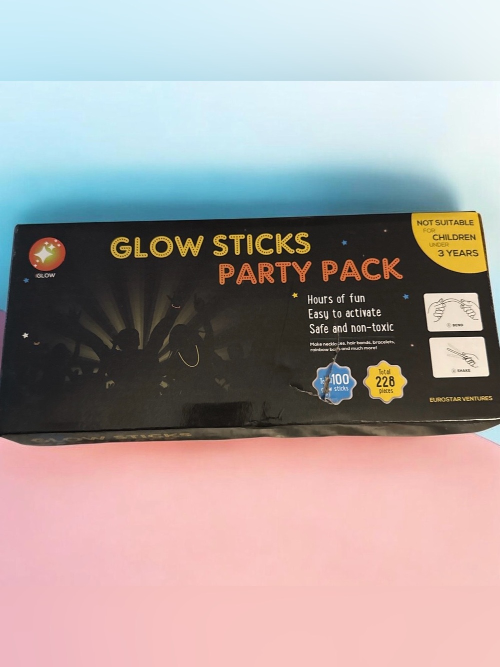 Glow Sticks Party Pack - Multicolor Glow Sticks